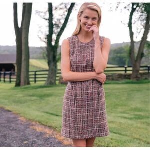 Gal meets Glam Romona tweed sleeveless shift mini dress